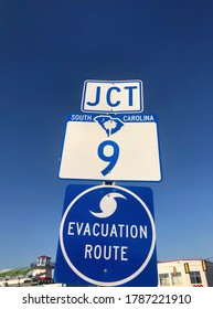 Hurricane Evacuation Route Road Sign.