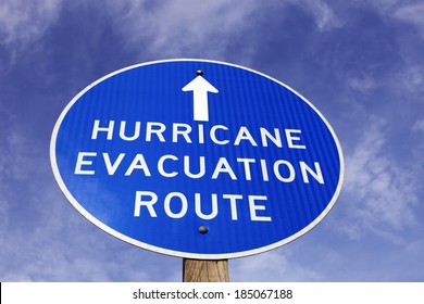 Hurricane evacuation route sign - seen in Dover, Delaware
