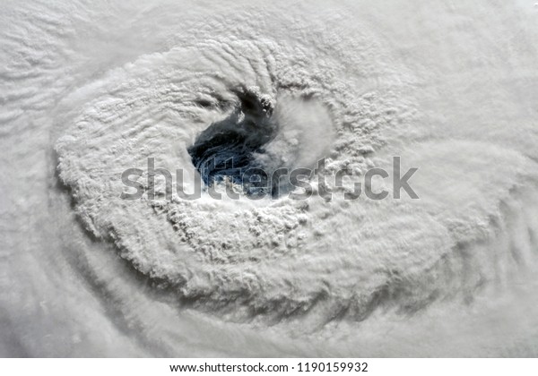 Hurricane Florence Eye Viewed International Space Stock Photo