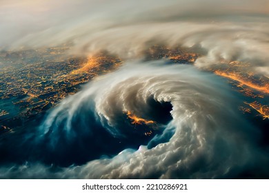 Hurricane Florence over Atlantics. Satellite view. Super typhoon over the ocean. The eye of the hurricane. The atmospheric cyclone.View from outer space Some elements of this image furnished by NASA
