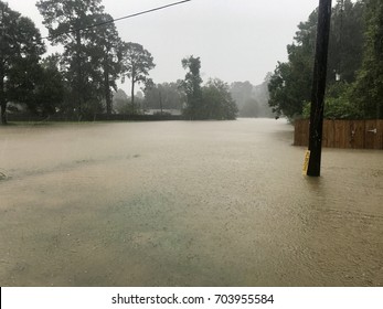 Hurricane Harvey 2017, Flooding In Spring Texas, A Couple Miles North Of Houston.