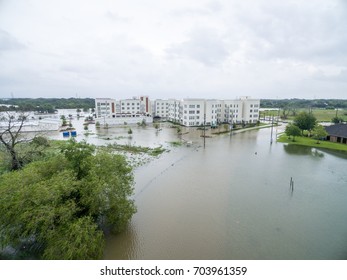 Hurricane Harvey Flooded Streets in League City Texas i45 and 518