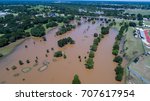 Hurricane Harvey Floods Small Town in Texas along the Colorado River in Columbus , Texas as the Colorado River Crested and left homes and roads underwater 