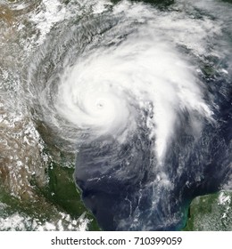 Hurricane Harvey is heading towards Houston, Texas - Elements of this image furnished by NASA