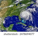 Hurricane Irene Nears Landfall. Irene, the first hurricane of the 2011 Atlantic season, was poised on August 26 to be the first to make landfal Elements of this image furnished by NASA.