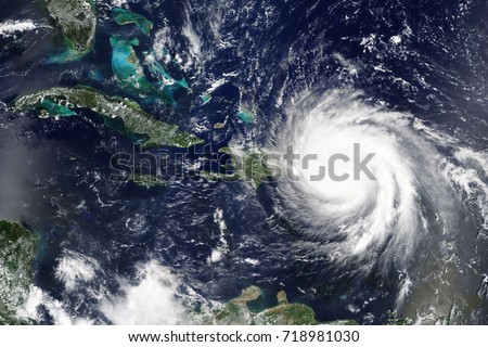 Hurricane Maria makes landfall in Puerto Rica in September 2017 - Elements of this image furnished by NASA