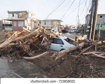 Hurricane MARIA On The Island Of Dominica Hurricane Force 5 Hit The Whole Island, 95% Of Homes Are Destroyed.the Water And Electrical Supply System Is DemolishedThe Population Is Terrified 09/18/2017.