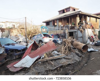 Hurricane MARIA On The Island Of Dominica Hurricane Force 5 Hit The Whole Island, 95% Of Homes Are Destroyed.the Water And Electrical Supply System Is DemolishedThe Population Is Terrified 09/18/2017.