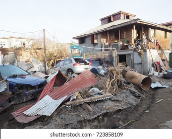 Hurricane MARIA on the island of Dominica Hurricane force 5 hit the whole island, 95% of homes are destroyed.the water and electrical supply system is demolishedThe population is terrified 09/18/2017.