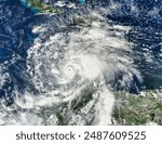 Hurricane Matthew 14L in the Caribbean Sea.  Elements of this image furnished by NASA.