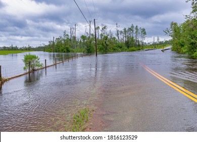 Hurricane Sally Produced Torrential Rain To Bay County, Florida. This Is Ed Lee Road In The Bear Creek Area.