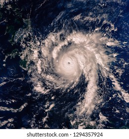 Hurricane, Satellite View. The Elements Of This Image Furnished By NASA.