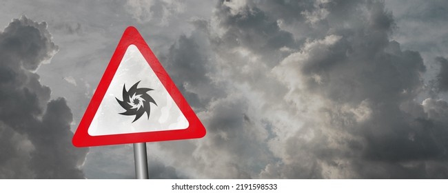 Hurricane Season Sign On Cloudy Background