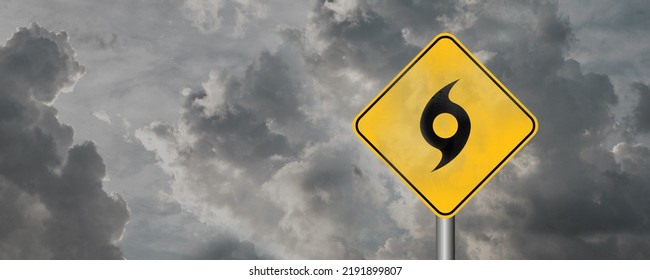 Hurricane Season Sign On Cloudy Background