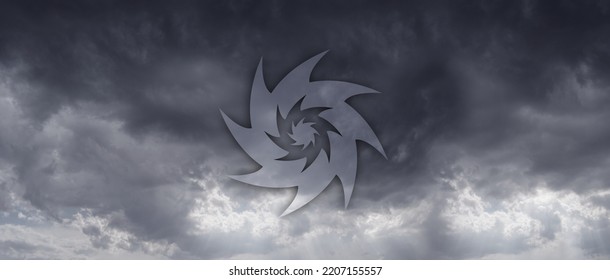 Hurricane Season Sign On Cloudy Background