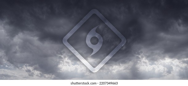 Hurricane Season Sign On Cloudy Background