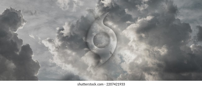 Hurricane Season Sign On Cloudy Background