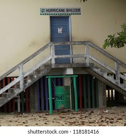 Hurricane Shelter On A Beach