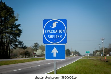 Hurricane Shelter Sign.