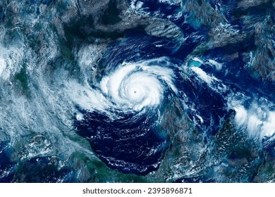 Hurricane from space. Elements of this image furnished by NASA. High quality photo