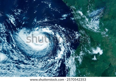 Hurricane, storm from space. Elements of this image furnished by NASA. High quality photo