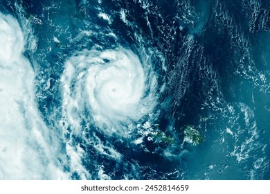 Hurricane, tornado view from space. Elements of this image furnished by NASA