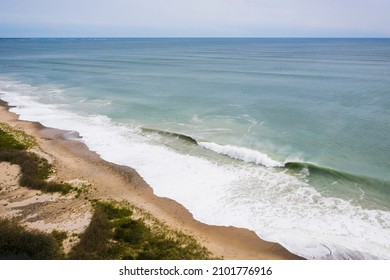 Hurricane Waves Eroding A Beach In New England