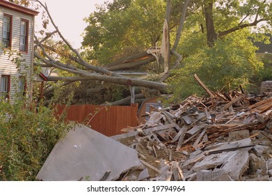 Hurricane Wind Damage In Cincinnati Neighborhood 2008