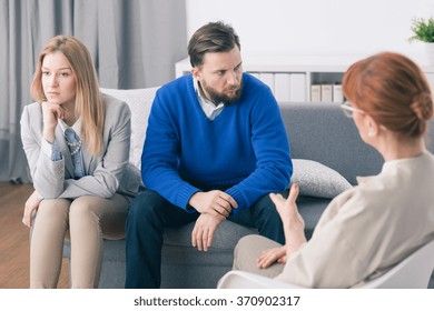 Husband and wife during session with psychologist