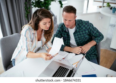 Husband Wife Preparing Bills Pay Young Stock Photo 1846674331 ...