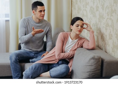 Husband yells at wife, woman is sad