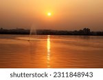 Hussain Sagar Lake of Hyderabad, Telangana, India