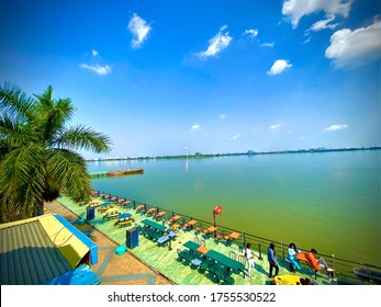 Hussain Sagar Lake View On A Summer Day