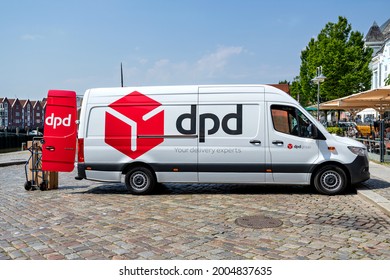 HUSUM, GERMANY - June 18, 2021: Dpd Mercedes-Benz Sprinter Delivery Van.