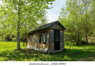 A hut built in the trees
