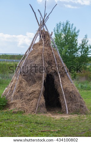 hut in a field