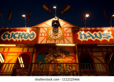 Hutchinson Kansas, USA, September 12, 2015
Carnival Rides On The Midway At The Kansas State Fair. 
