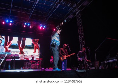 Hutchinson Kansas, USA, September 15, 2018
Mike Love Leads The Beach Boys In Tonight's Concert On The Stage Of The Nex-Tech Wireless Arena At The Kansas State Fair.