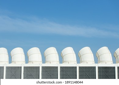 HVAC Air Cooling Tower Outdoor Large Scale Air Conditioner Chilling Units At Building Rooftop