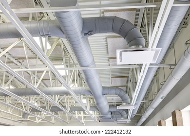 HVAC Duct Work In A Modern Building