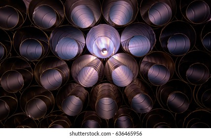 HVAC Ducts Piled Up In A Pleasing Pattern