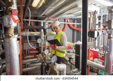 HVAC Engineer In Boiler Room