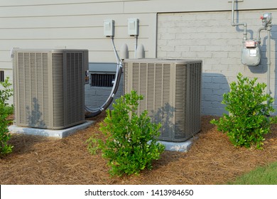 HVAC Units Connected To Residential House