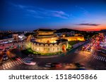 Hwaseong Fortress at night suwon, south Korea 