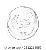 Hyaluronic acid gel serum drop. Clear cosmetic cream texture. Liquid skin care product swatch isolated on white background