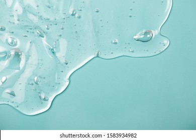 Hyaluronic acid gel. Textured background with oxygen bubbles on blue background. - Shutterstock ID 1583934982