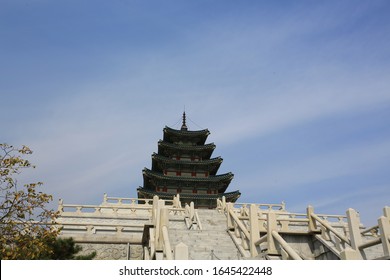 Hyangwon-jeong, an ancient pavilion constructed on an island in a lotus pond, in Gyeongbokgung (Gyeongbok Palace) - Powered by Shutterstock