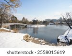 Hyangwonjeong Pavillion at Gyeongbokgung Palace in Seoul, South Korea 