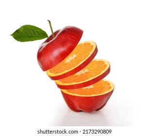 Hybrid Fruit Apple And Orange Fusion Cut Sliced