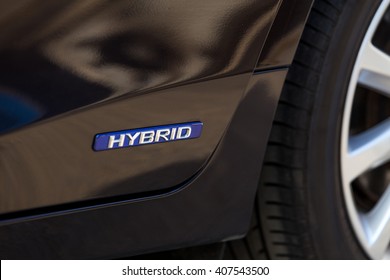 Hybrid Sign From Hybrid Car